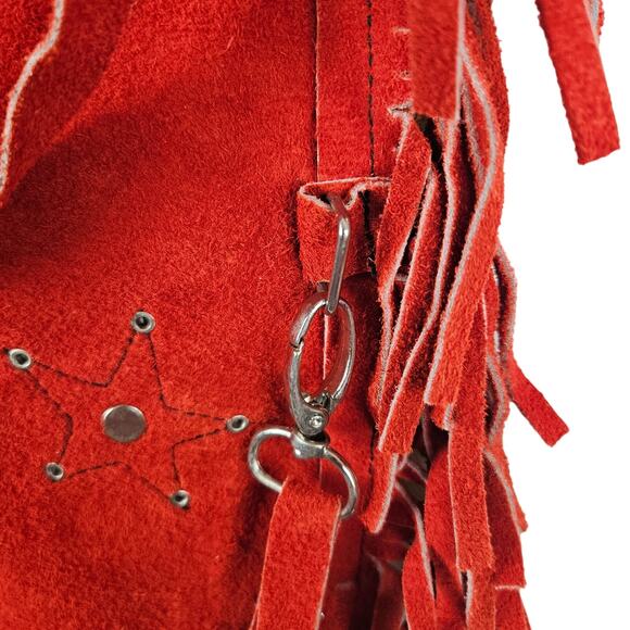 Rockmount Ranch Wear Tru-West kids chaps, red leather, size L - Picture 6 of 8